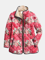 Christine | Quiltad jacka med puderrosa rosor