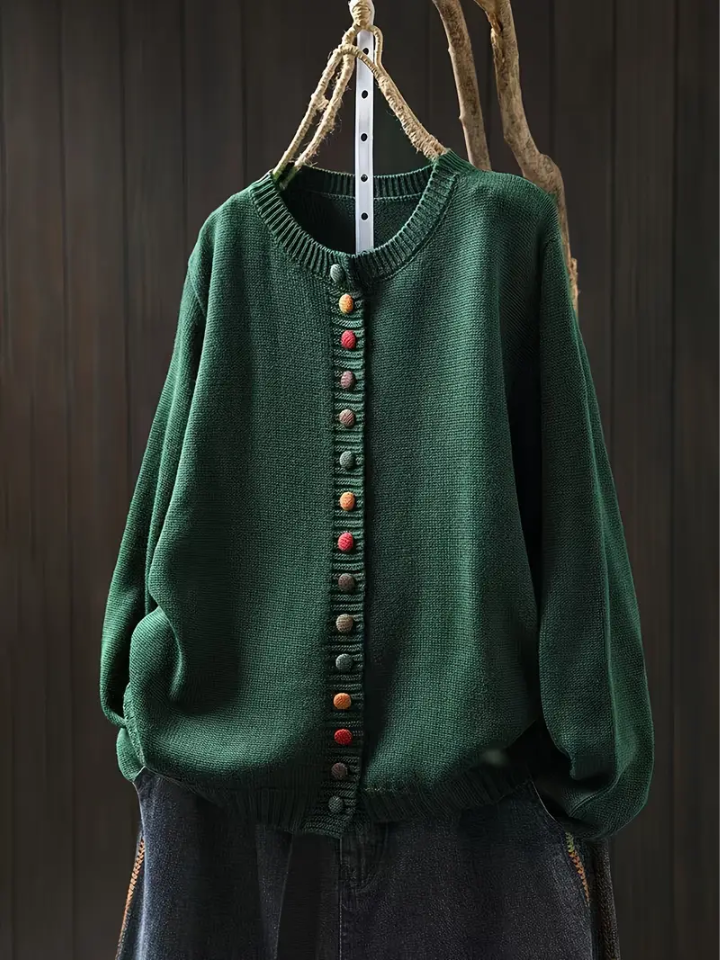 Michèle | Cardigan med färgade knappar