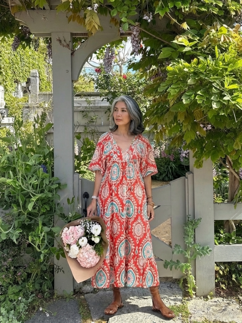 Zaria | Midiklänning med paisleymönster