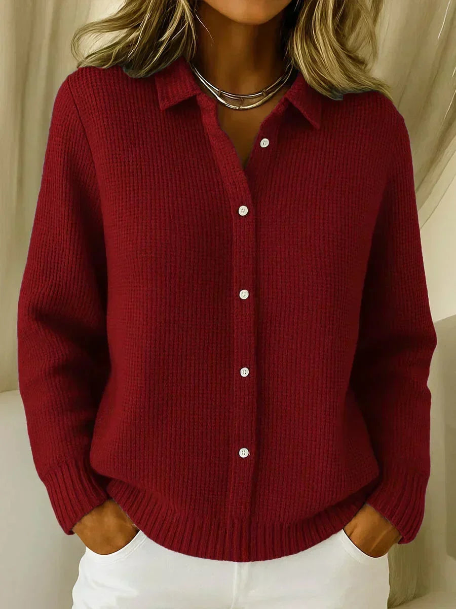 Catherine | Knäppt cardigan i strukturstickning