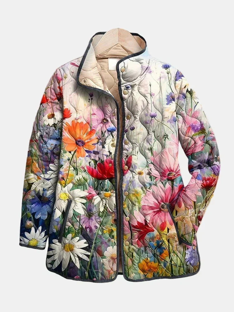 Manon | Quiltad jacka med ängsblommor