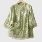 Nellie – Elegant blommig broderad topp