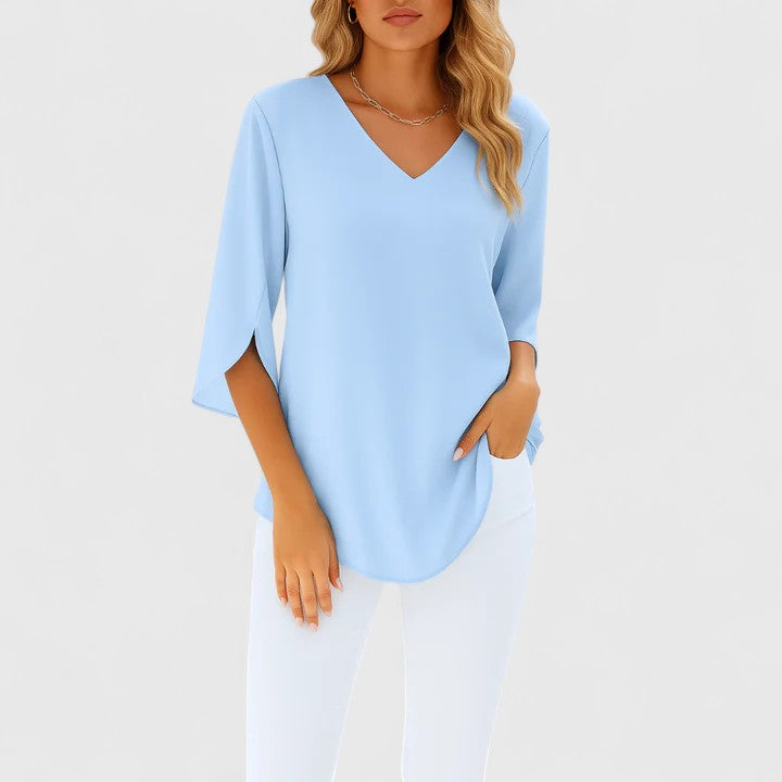 Violetta – Sofistikerad V-ringad blus