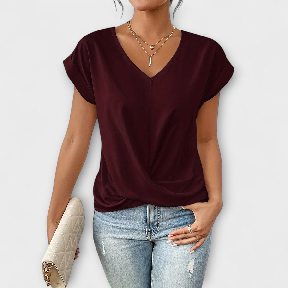 Carlinda – Elegant V-ringad topp