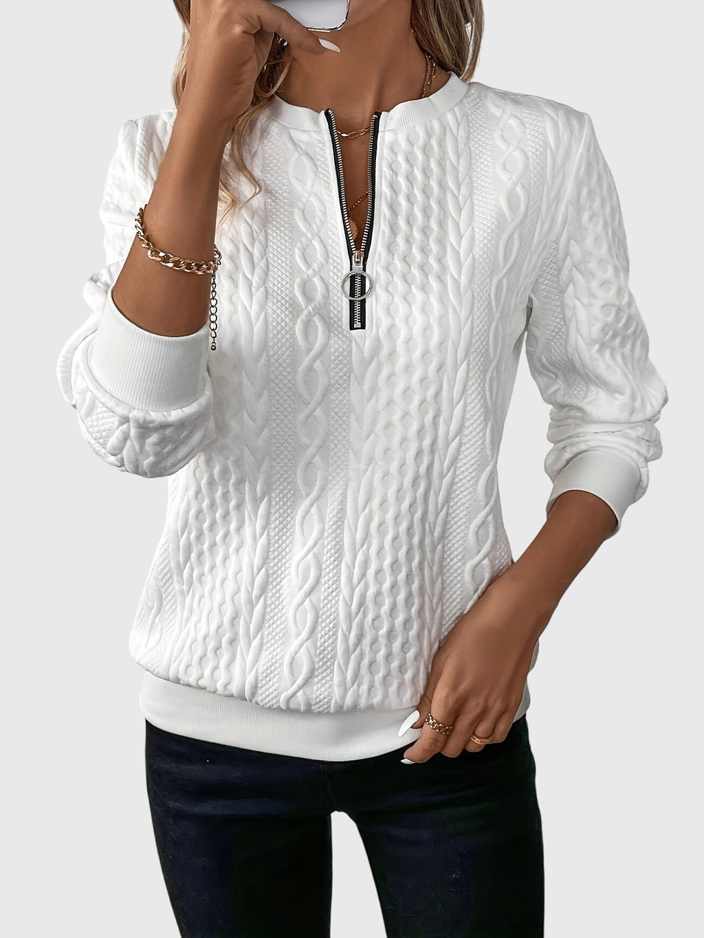 Nora – Med dragkedja blus