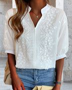 Ella | Elegant vit blus med puffärmar