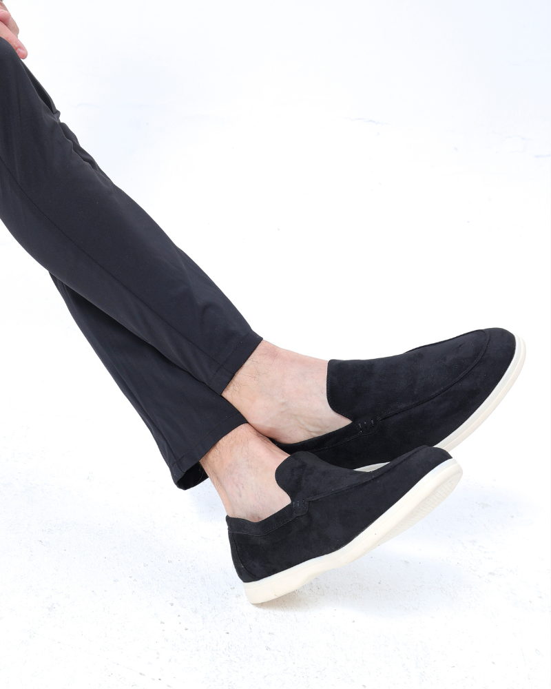 Loafers i läder och mocka
