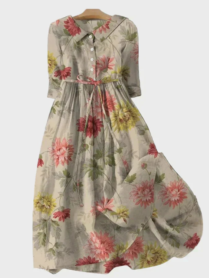 Blommig vintageklänning