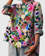 Valeria – Blus med Blommönster