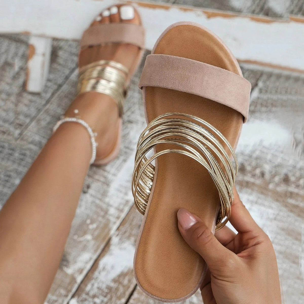 Chloe – Damens Ortopediska Sandaler Slip-On Komfort Två Remmar