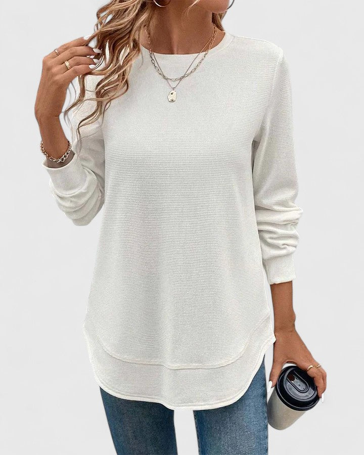 Nadyalyn – Elegant O-Hals Långärmad
