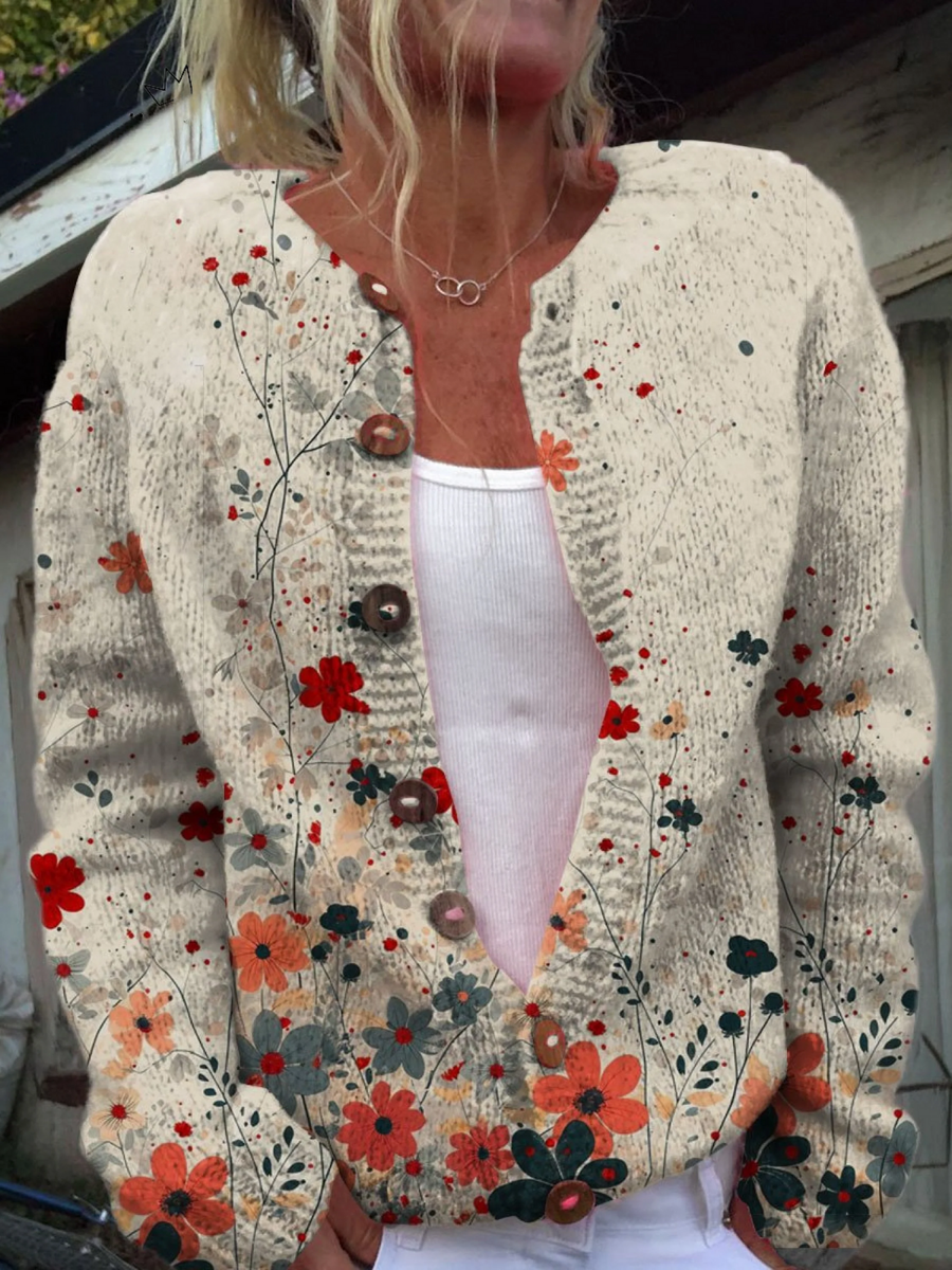 Charlotte | Cardigan med vilda blommor