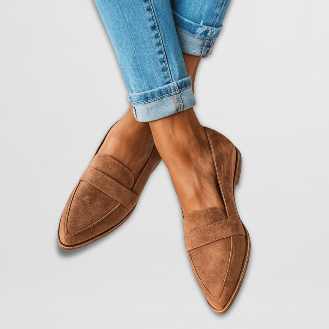 Helen – Ortopediska mjuka mocka loafers