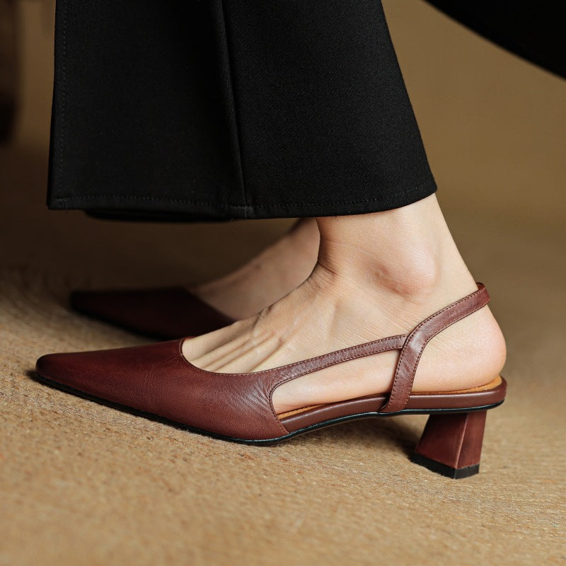 Élina | Slingback-pumps i läder