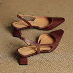 Élina | Slingback-pumps i läder
