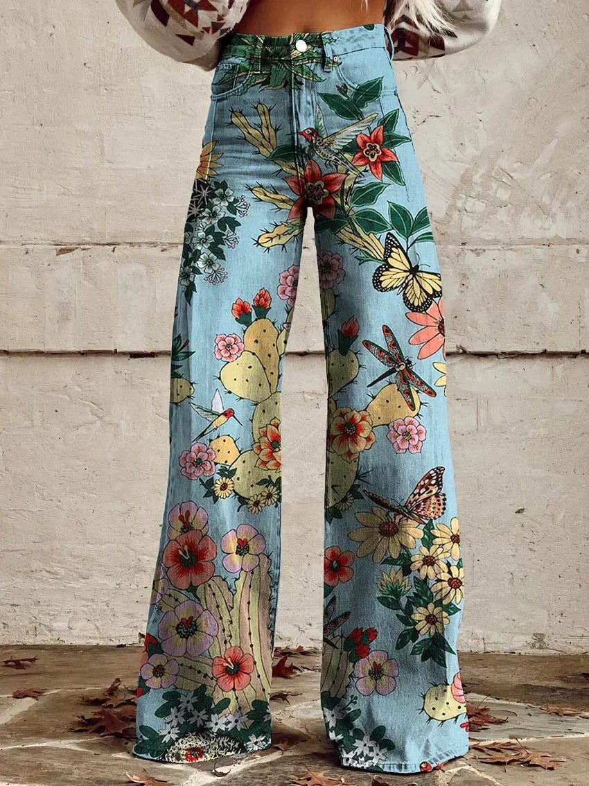Vida bohemiska jeans med blommönster | Design 6