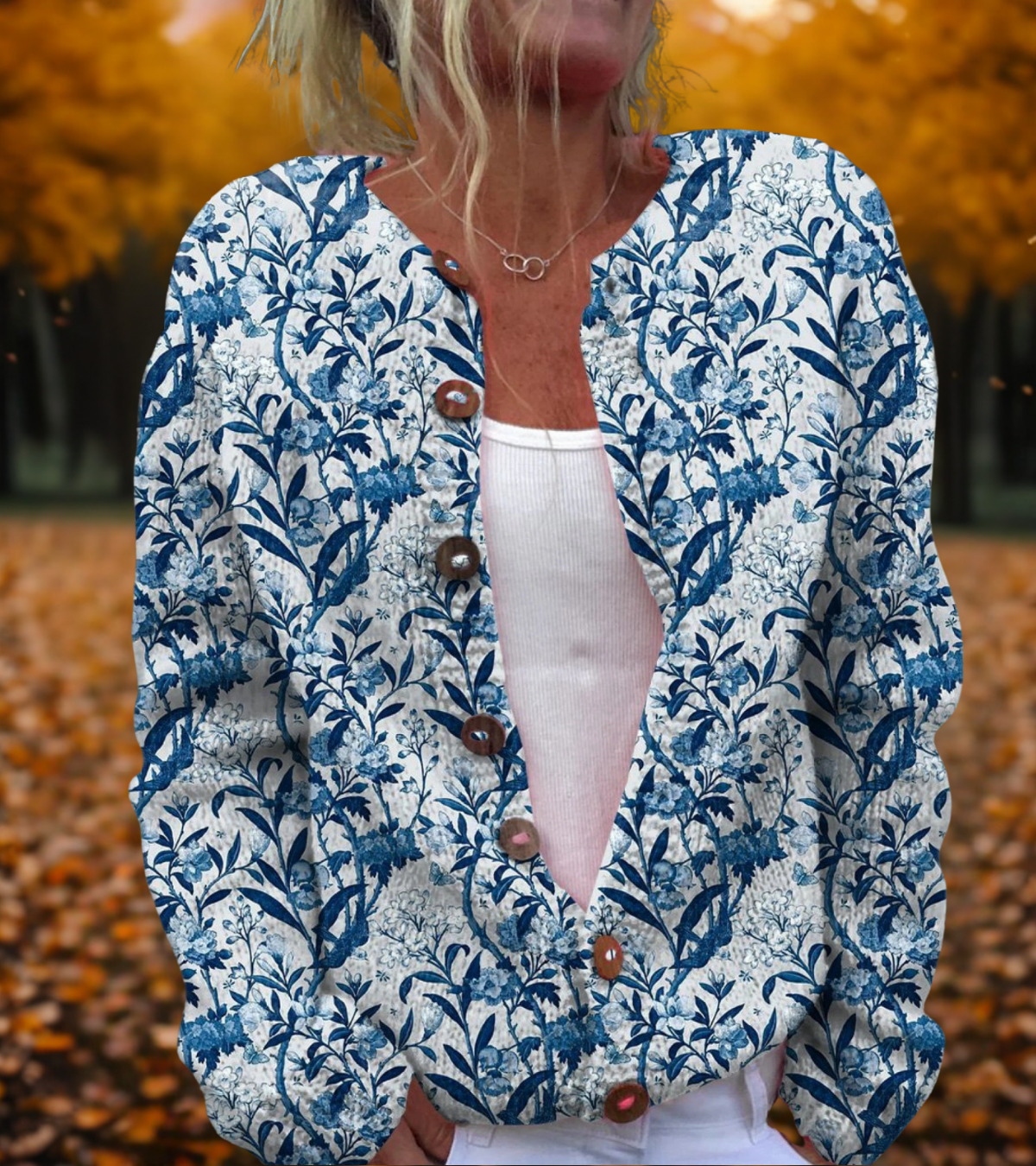 Mary – Blommig Design Cardigan