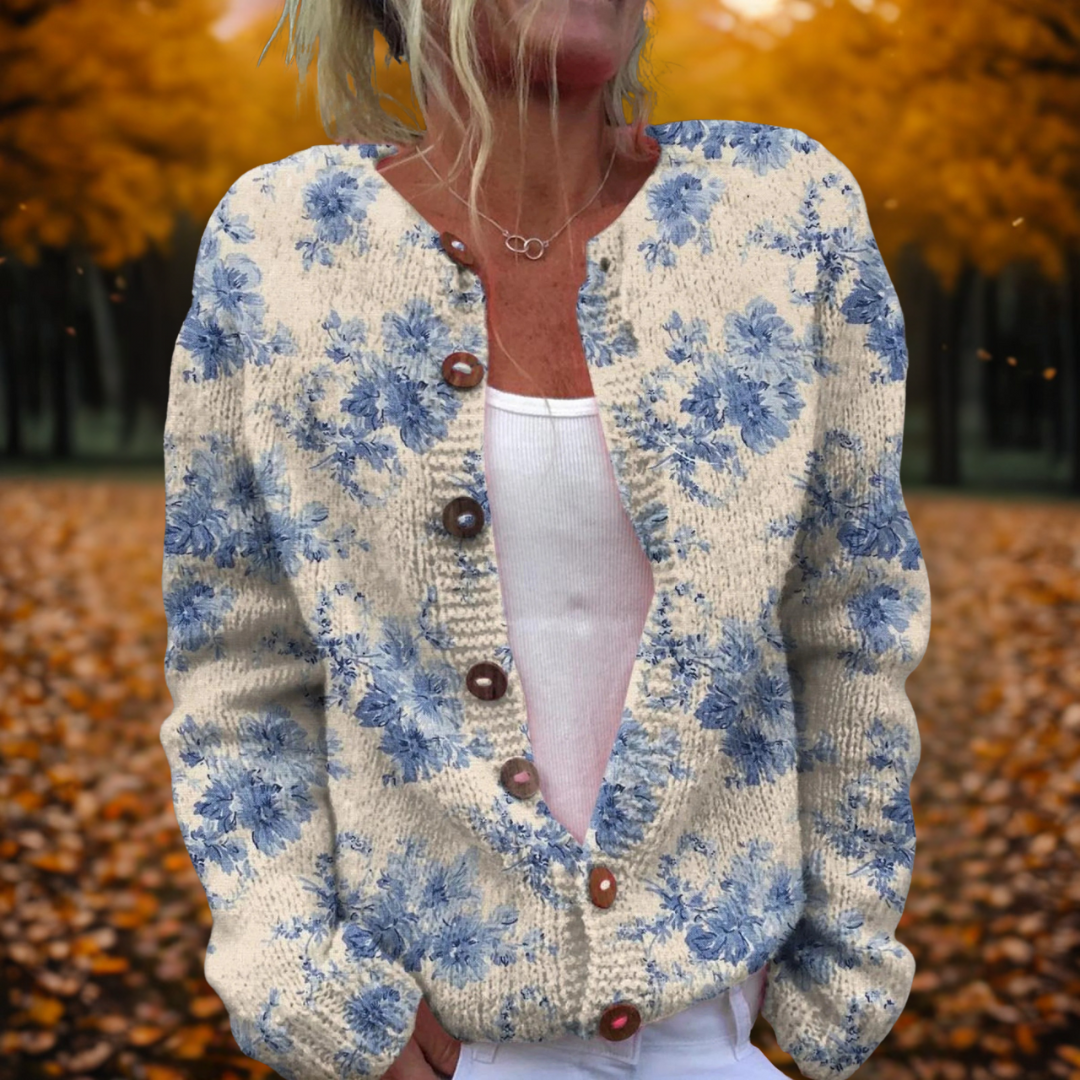 Lianne – Kofta Med Blomsterkonst