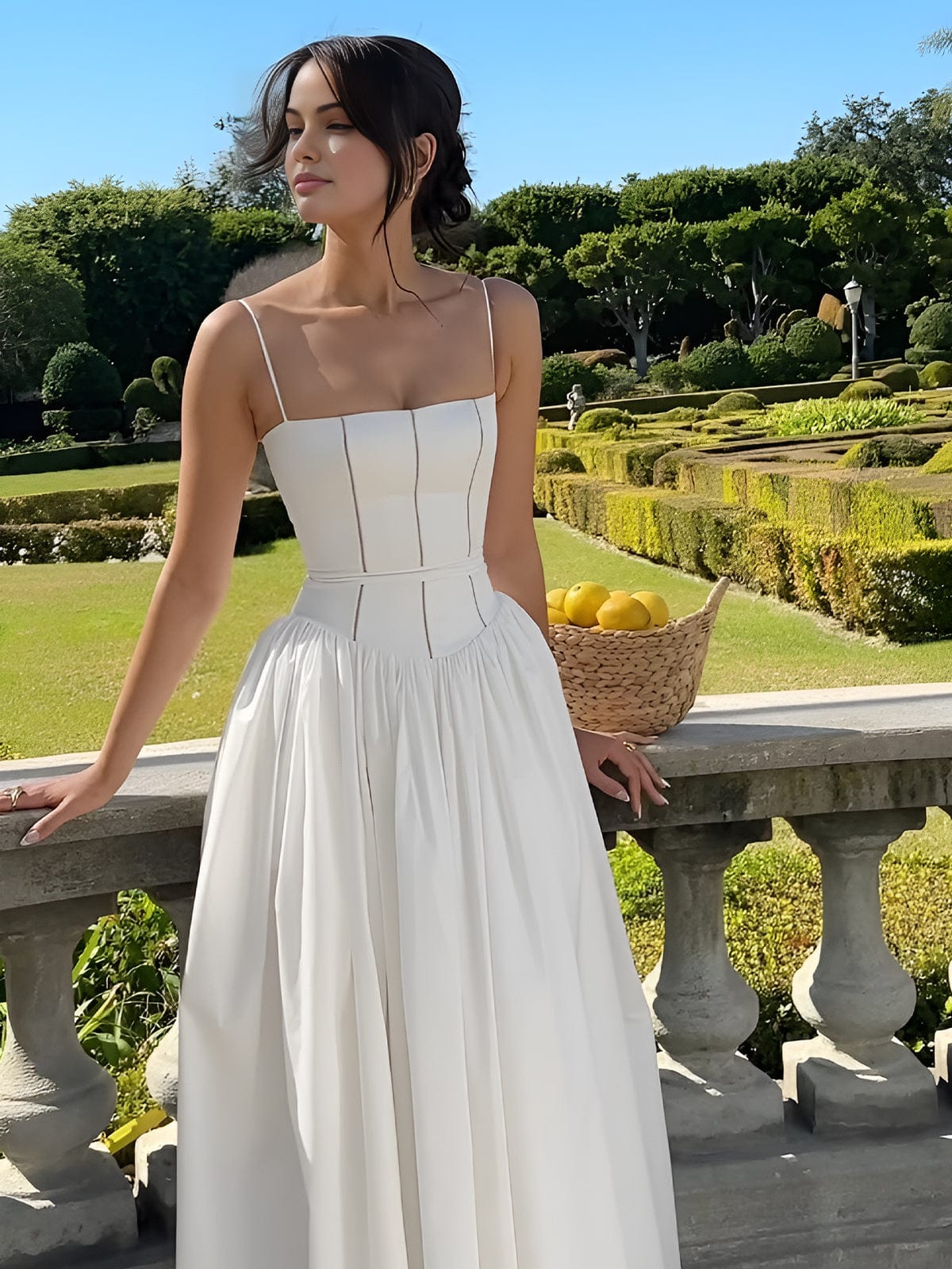 Gabriella – Elegant Midiklänning Med Korsett För Bröllopsgäst För Dam