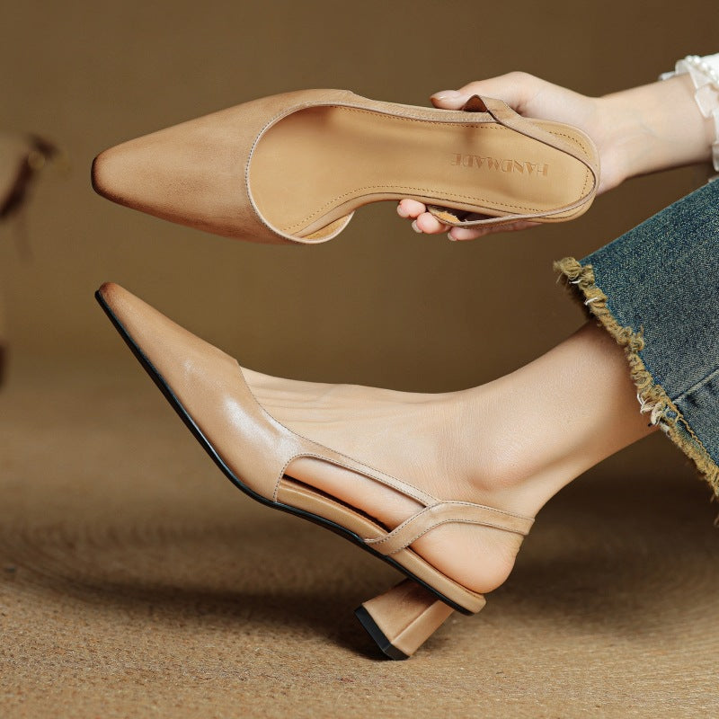 Élina | Slingback-pumps i läder