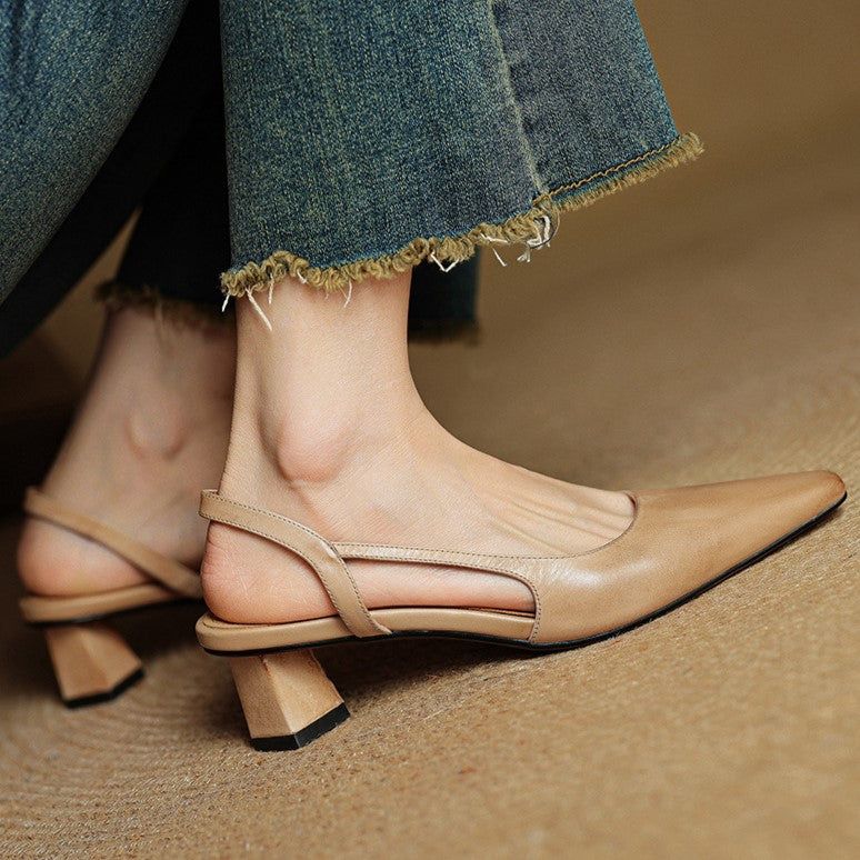 Élina | Slingback-pumps i läder