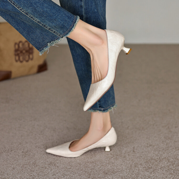 Mathilde | Smala pumps med låg klack