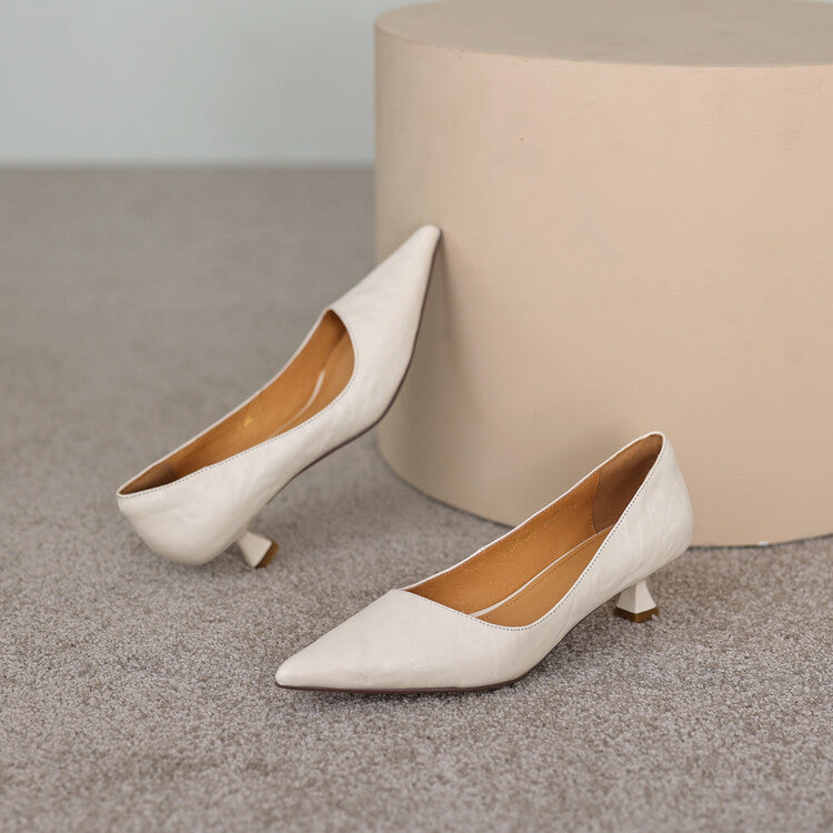 Mathilde | Smala pumps med låg klack