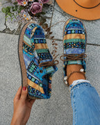 Camille | Loafers i mönstrad canvas