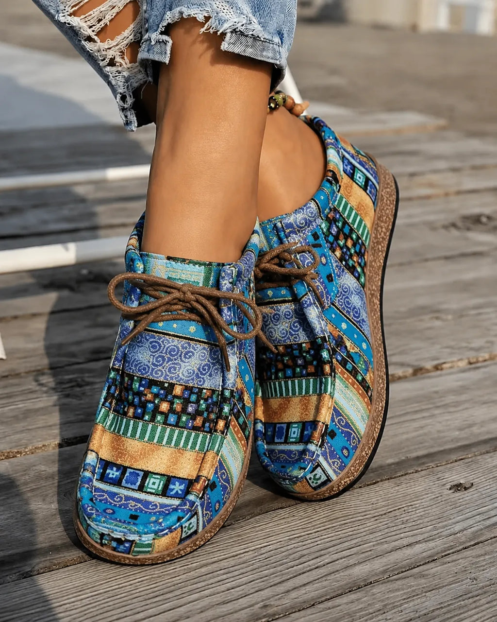 Léa | Bohemiska loafers med snörning