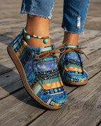 Camille | Loafers i mönstrad canvas