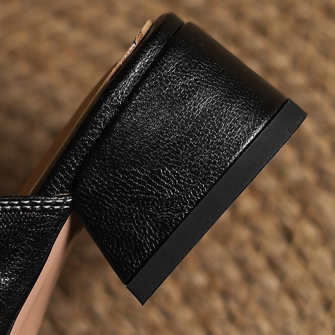 Fabienne | Mules i läder med fyrkantig tå