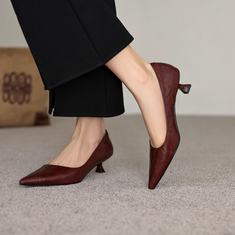 Mathilde | Smala pumps med låg klack