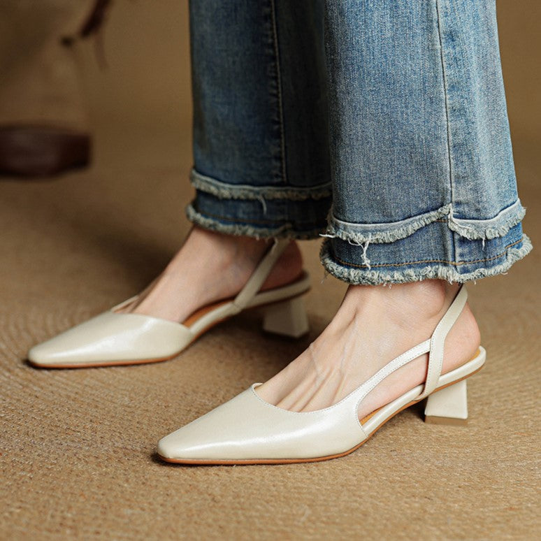 Élina | Slingback-pumps i läder