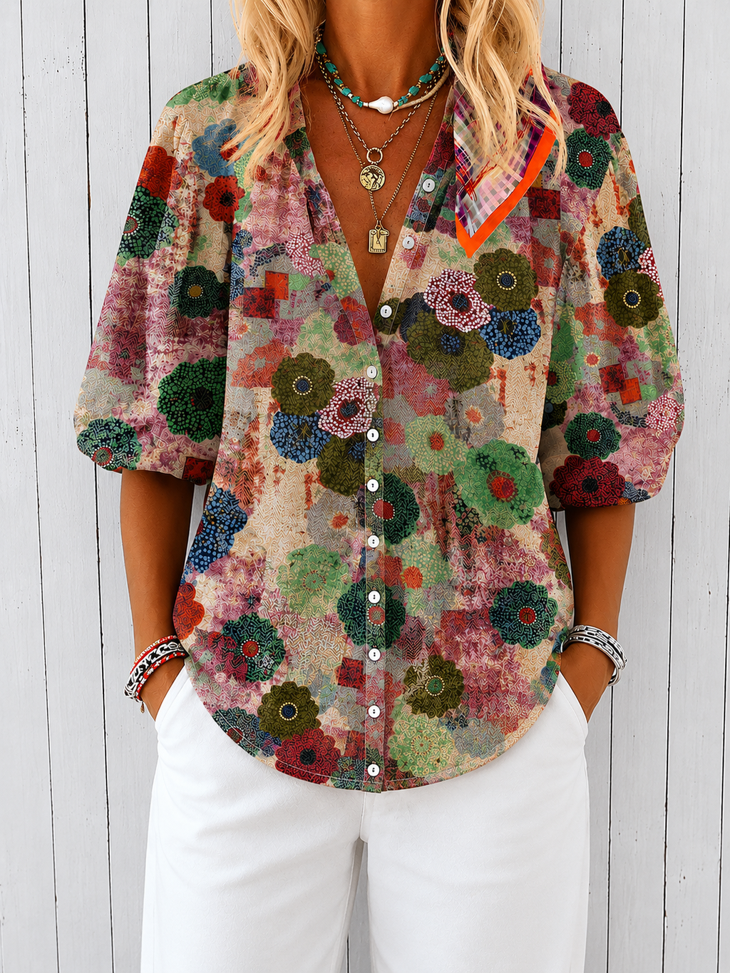 Nicole | Färgstark sommarblus