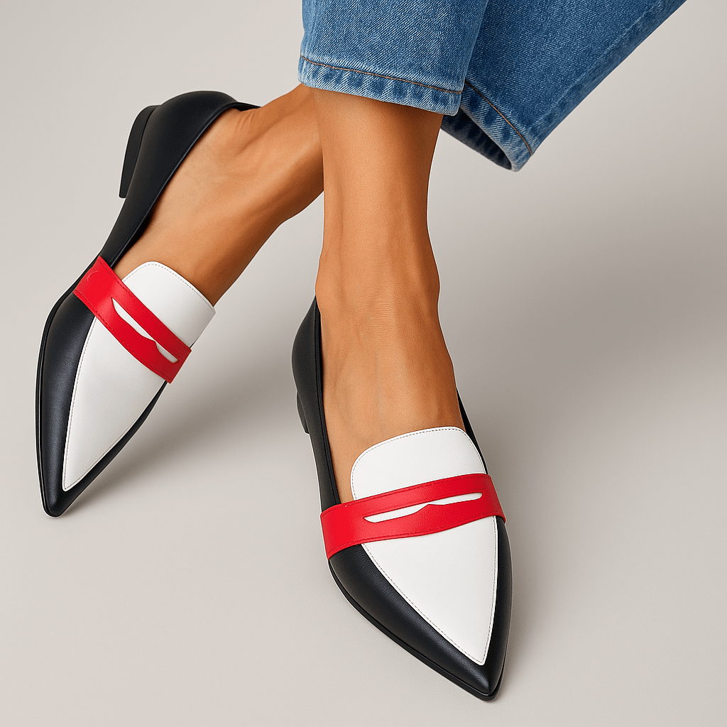 Chloé | Trefärgade spetsiga loafers