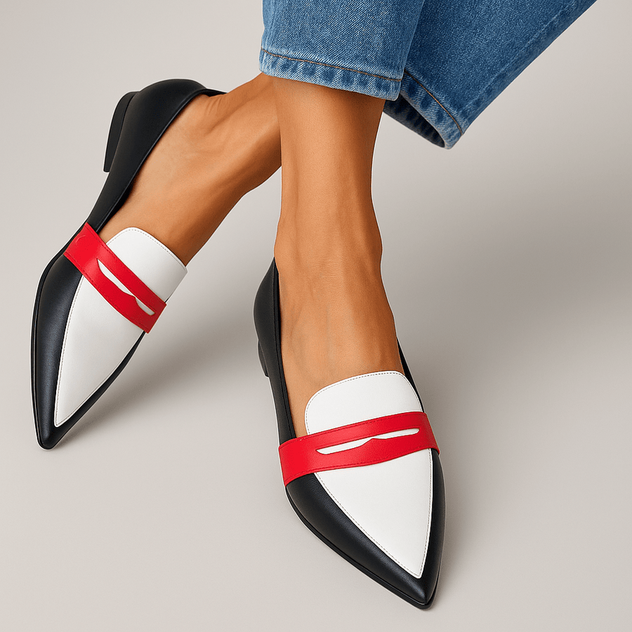Chloé | Trefärgade spetsiga loafers