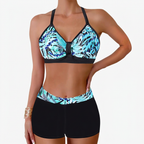 Chloe – Damens Ribbad Högmidjad Bikini Baddräkt