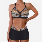 Chloe – Damens Ribbad Högmidjad Bikini Baddräkt