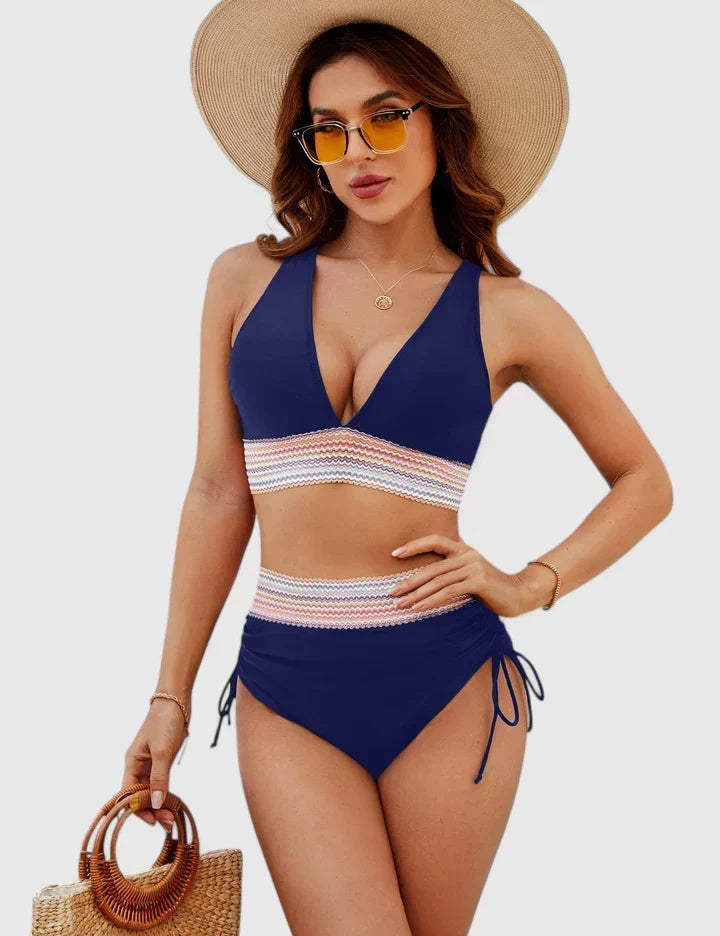 Penelope – Damens Höga Bikini Baddräkt Set