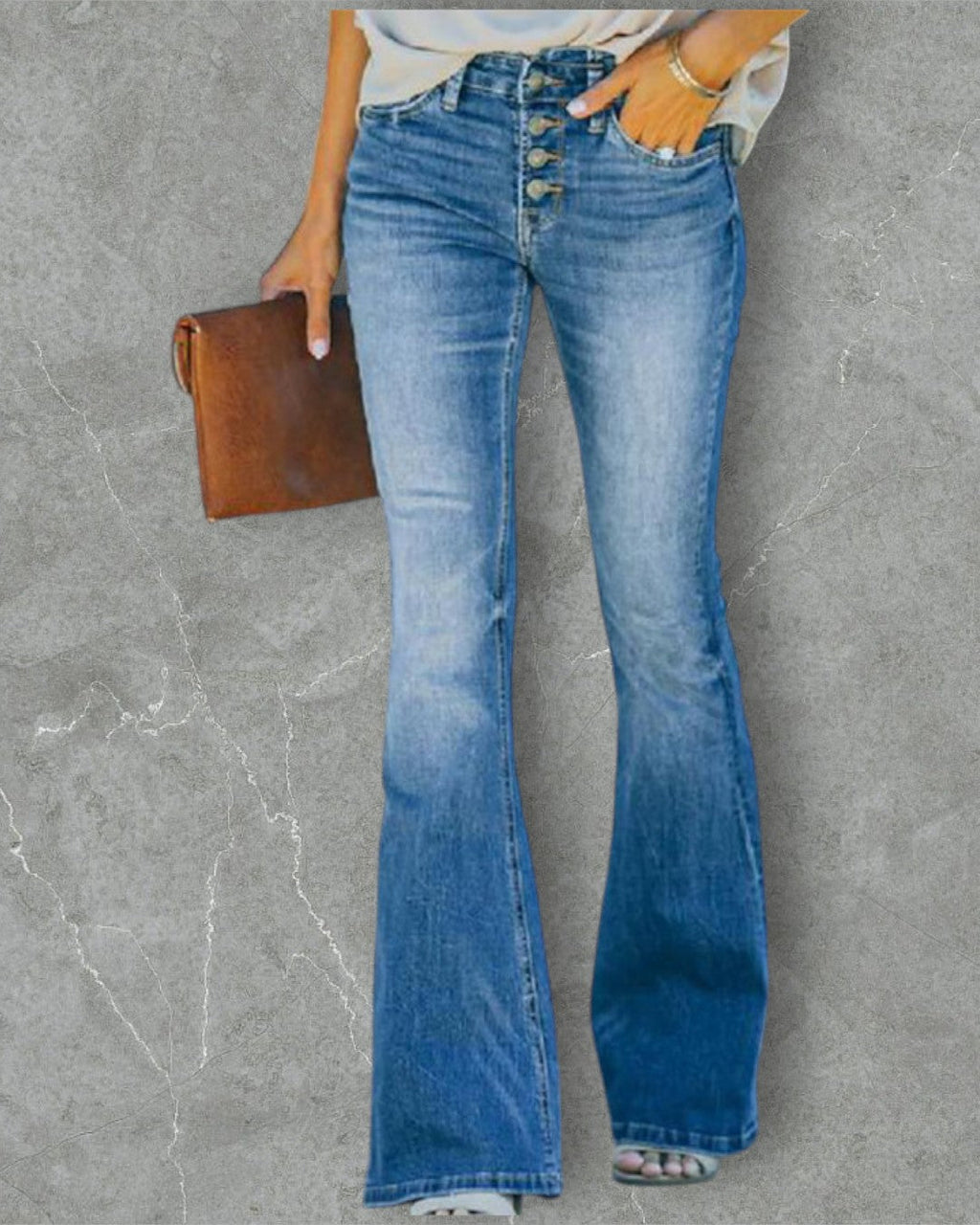 Eleganta utsvängda jeans