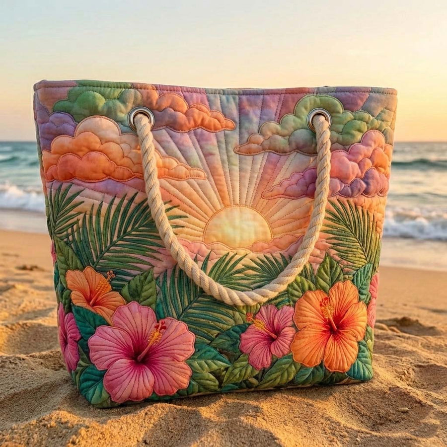 Tropical Amanecer ハンドメイドビーチバッグ