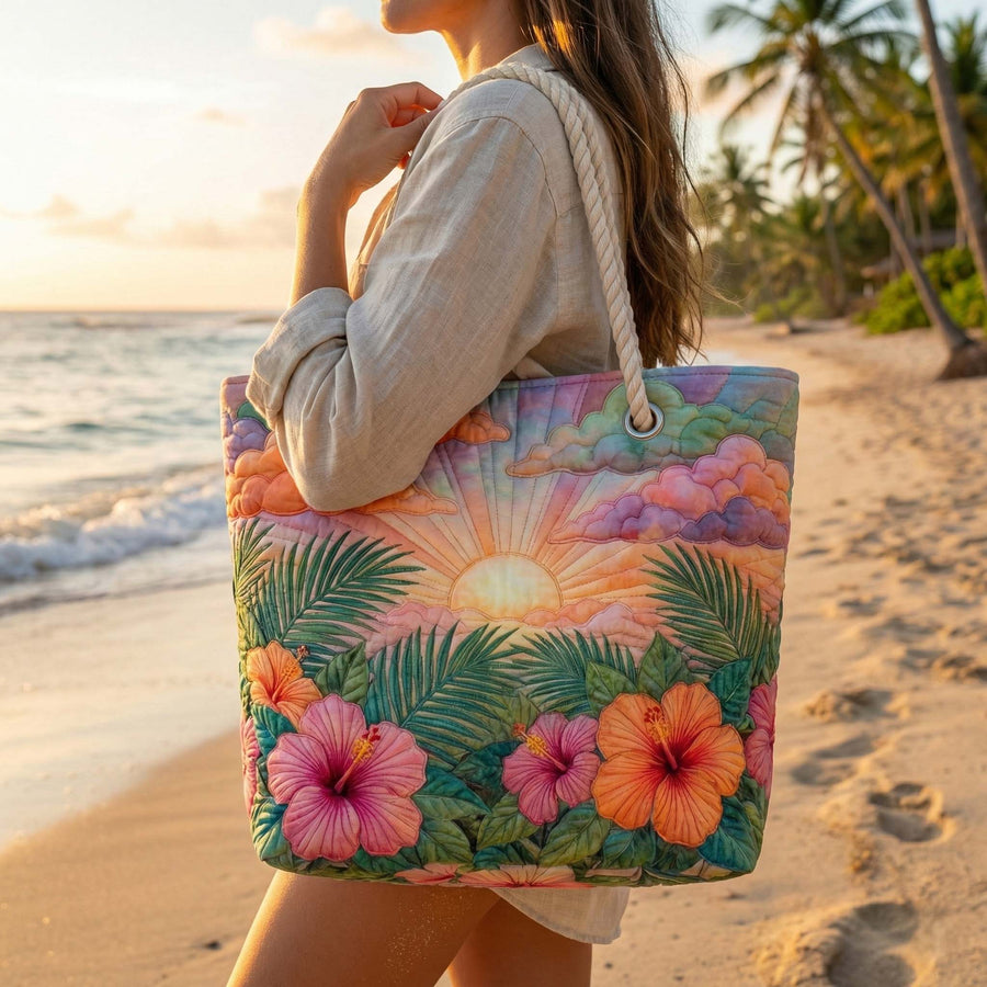 Tropical Amanecer ハンドメイドビーチバッグ