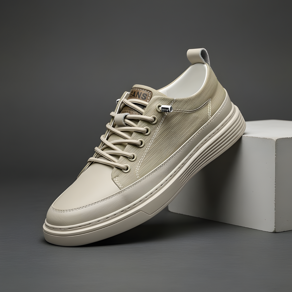 Sneakers i läder för herr