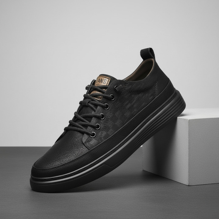 Sneakers i läder för herr