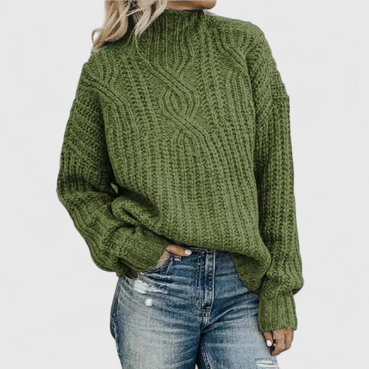 Lerynna – elegant kabelstickad tröja