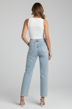 Katherine – Damens Högmidjade Glittrande Rakben Jeans