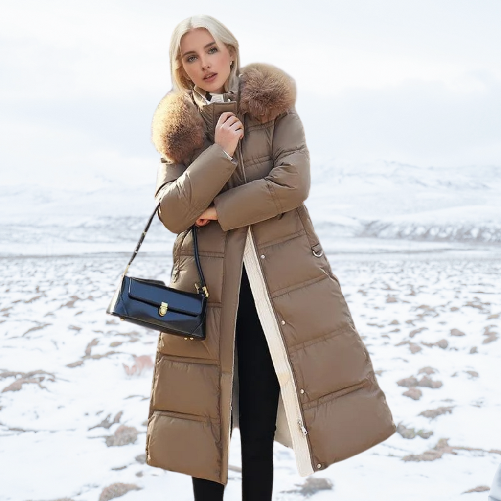 Lucia – Designer Vinter Parka Med Fuskpäls Huva