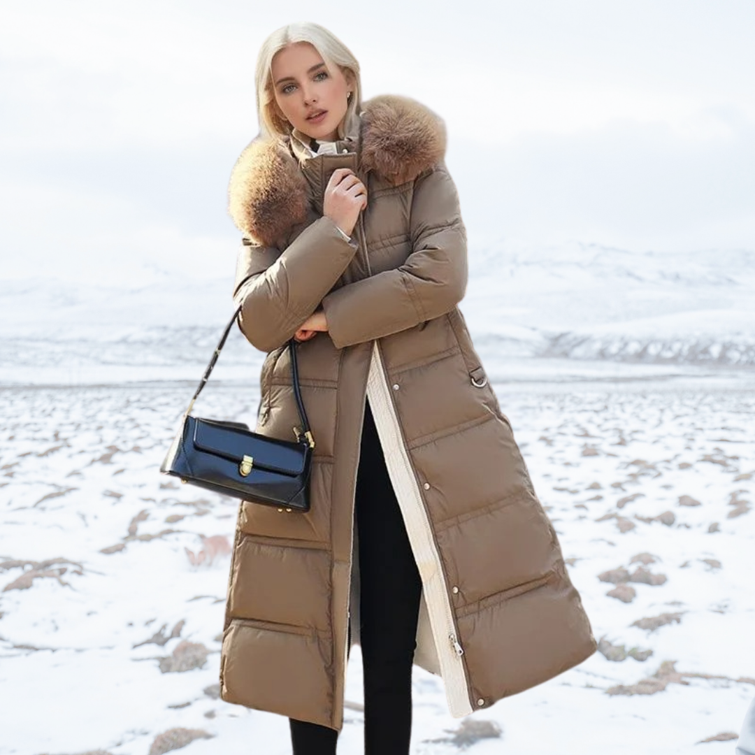 Lucia – Designer Vinter Parka Med Fuskpäls Huva