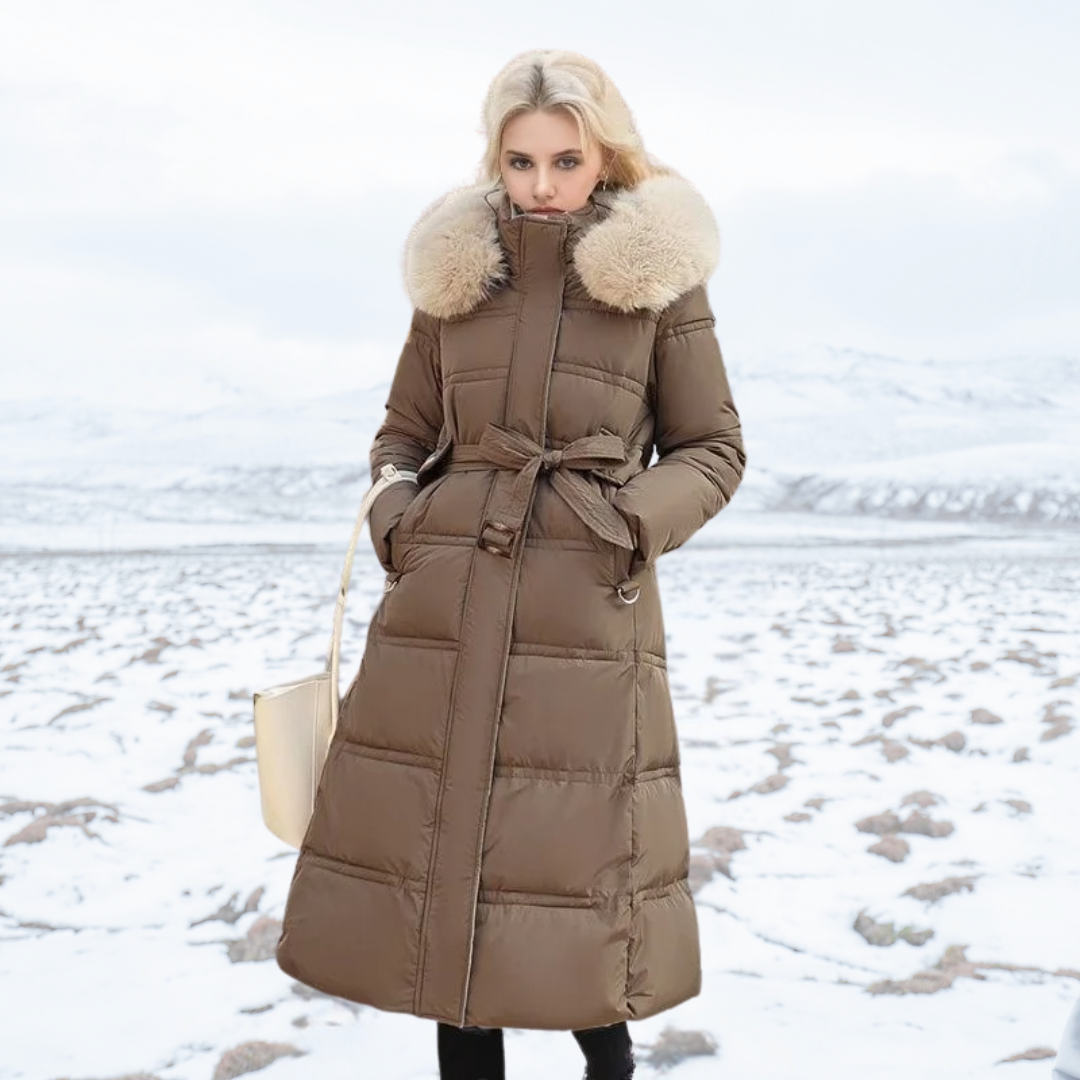 Lucia – Designer Vinter Parka Med Fuskpäls Huva
