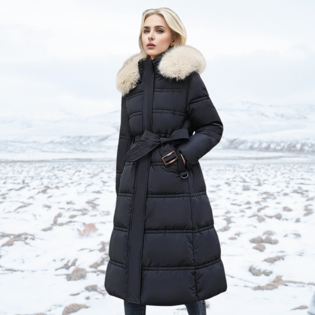 Lucia – Designer Vinter Parka Med Fuskpäls Huva